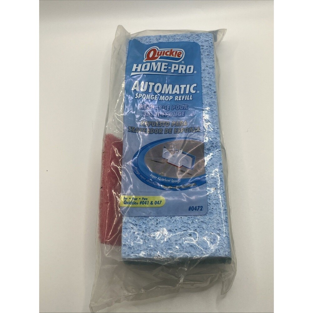 Quickie Home-Pro Sponge Mop Type H Refill Replacement Blue Scrubber NIP 2007